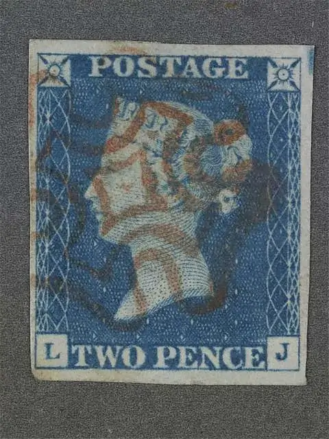 blue penny stamp